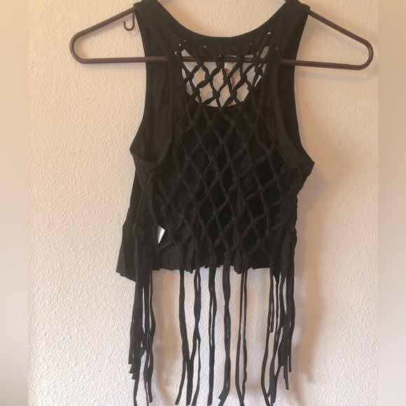 Raga Tank with t-shirt fringe and cross crossed back size XS New! - Picture 1 of 11